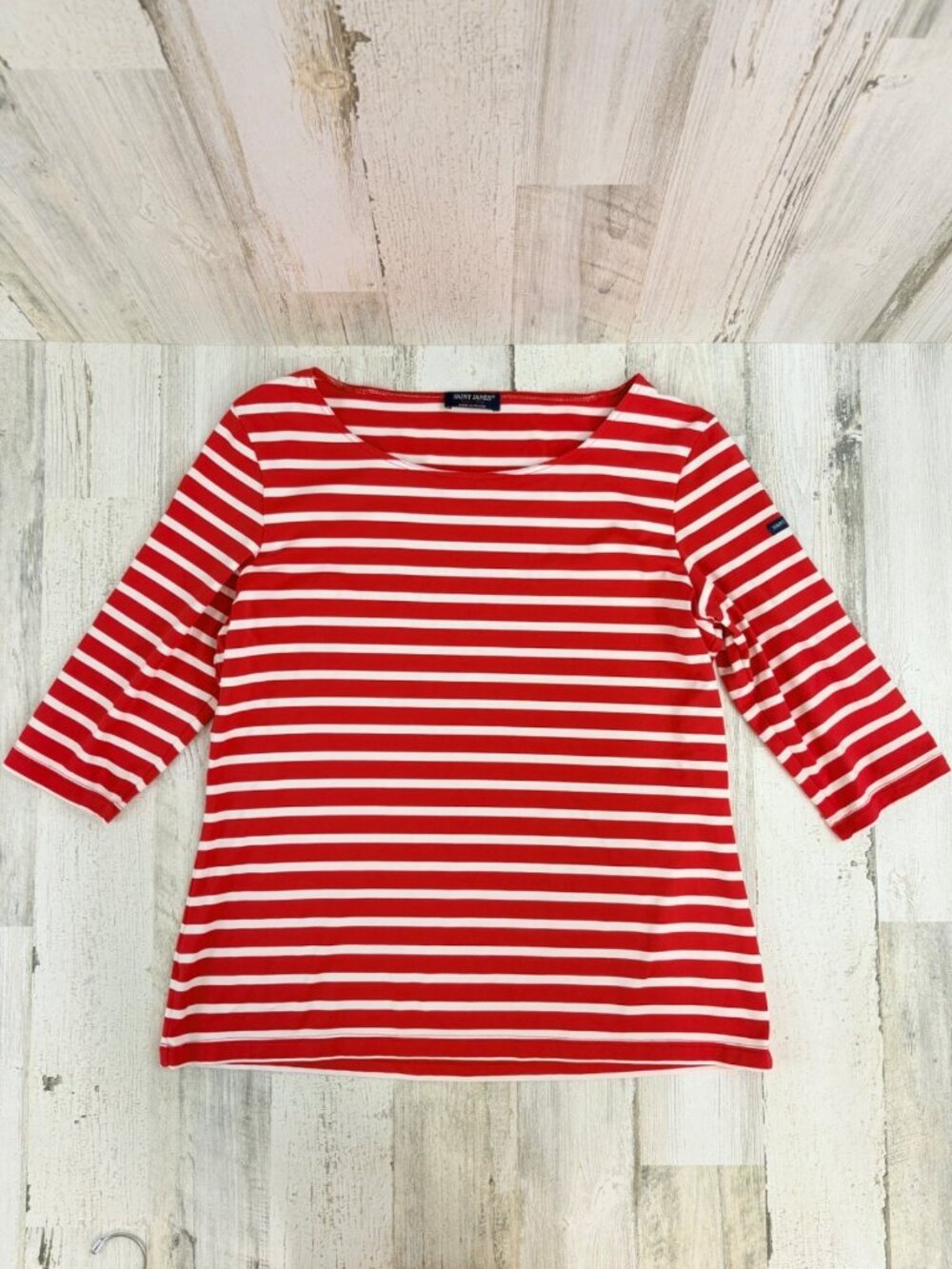 Saint James Red White M 14 Striped UV Shirt EUC
